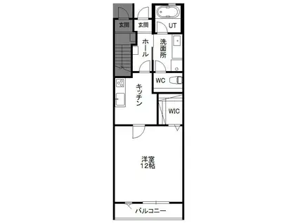 ヒルズレジデンシャルA(1K/1階)の間取り写真