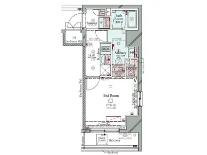 コンシェリア横濱蒔田公園(1K/6階)の間取り写真
