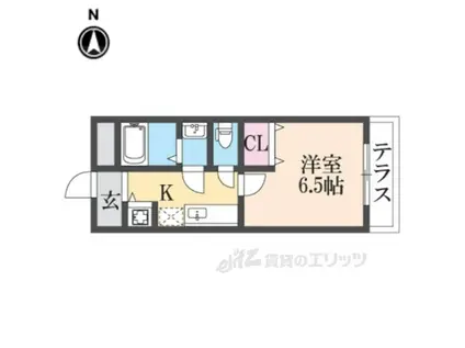 フィオレ源氏ヶ丘(1K/3階)の間取り写真