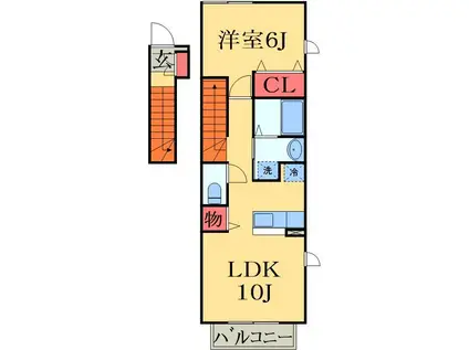 サンシャインⅡ(1LDK/2階)の間取り写真
