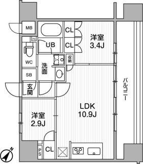 NIDO SUGAMO(2LDK/8階)の間取り写真