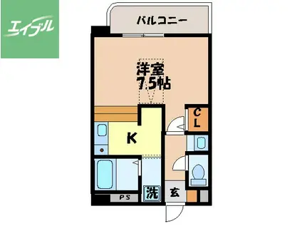 ルネス・ラブニール住吉(1K/3階)の間取り写真