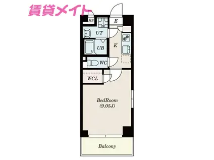 GRAN DUKE 算所(1K/6階)の間取り写真