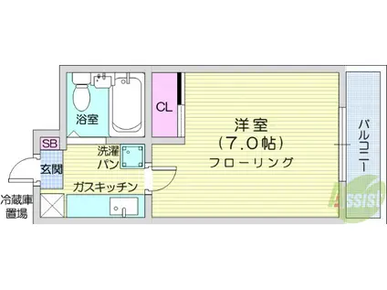 柴田ビル(1K/3階)の間取り写真