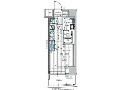 MAXIV横浜吉野町TRE(1K/8階)の間取り写真