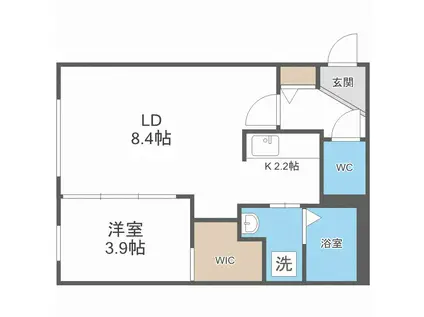 PORTE-BONHEUR FUKUZUMIポルト ボヌール フクズ(1LDK/1階)の間取り写真