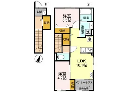マリーゴールド(2LDK/2階)の間取り写真