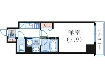 アルファレガロ神戸元町(1K/10階)の間取り写真