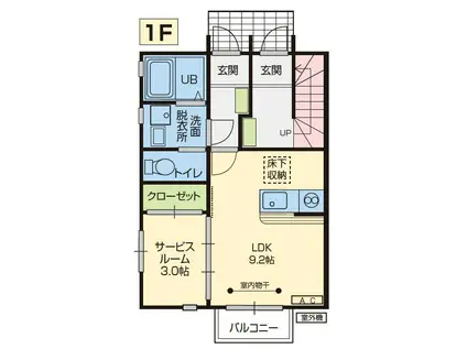 メゾンドぺぺ(1LDK/1階)の間取り写真