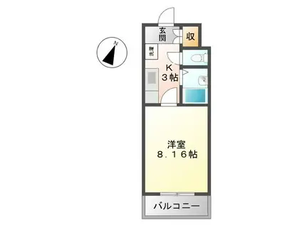 レジデンス京才(1K/3階)の間取り写真