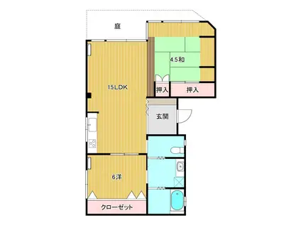 レディースMOA(2LDK/1階)の間取り写真