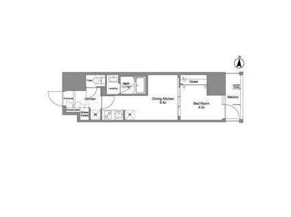 DAFFITTO錦糸町(1DK/3階)の間取り写真
