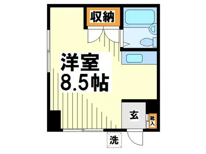 三澤ハイツ(ワンルーム/3階)の間取り写真