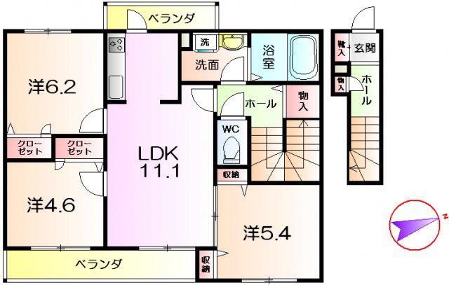 シャーメゾンマルト(3LDK/2階)の間取り写真