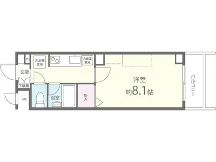 エリカIII(1K/2階)の間取り写真