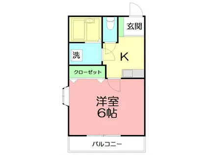 リーズ湘南大船6(1K/2階)の間取り写真