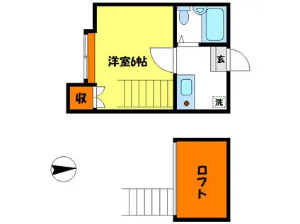 メルヴェイユ(1K/2階)の間取り写真