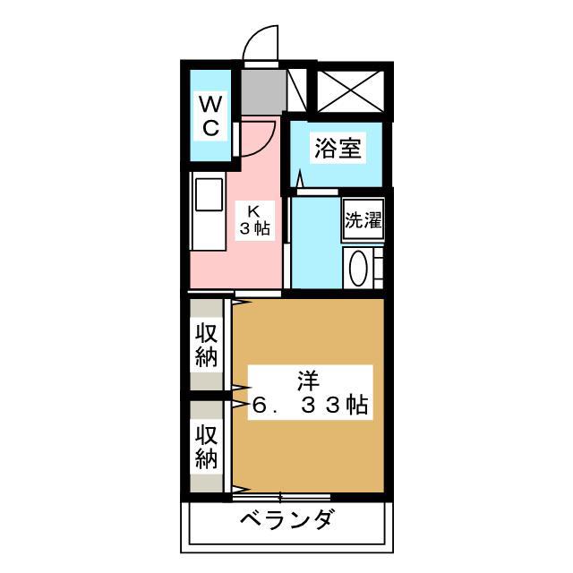 おとめ座スピカ(1K/2階)の間取り写真