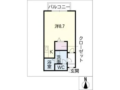 プリミエールI・J(ワンルーム/1階)の間取り写真