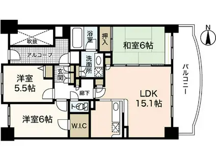 プルミエールA.CITY(3LDK/5階)の間取り写真