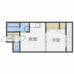 ベルマーレ八軒(1LDK/2階)の間取り写真