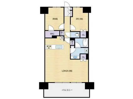 レーベン宮崎ONE TOWER(2LDK/19階)の間取り写真