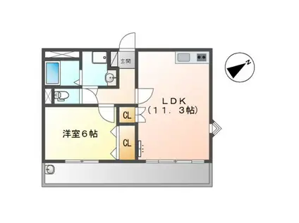 ガーデンハイム(1LDK/2階)の間取り写真