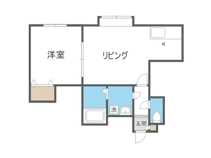 ウッドビレッジII(1LDK/2階)の間取り写真