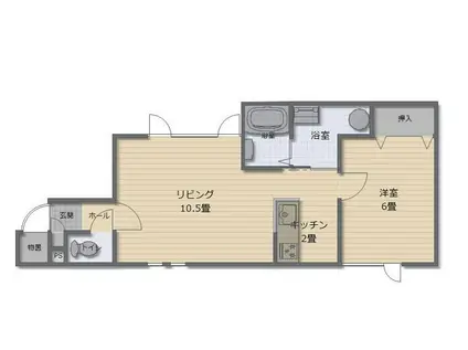 よくなる(1LDK/1階)の間取り写真