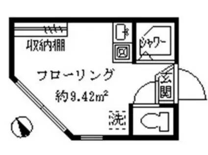 グレースシャルマン(ワンルーム/1階)の間取り写真