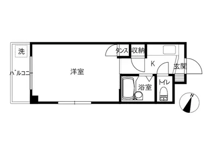 サンフラワー(1K/1階)の間取り写真