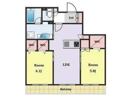 アチェーロ駒沢大学(2LDK/1階)の間取り写真