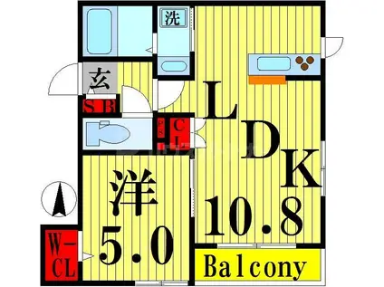 MAISON CONTRAIL 365(1LDK/2階)の間取り写真