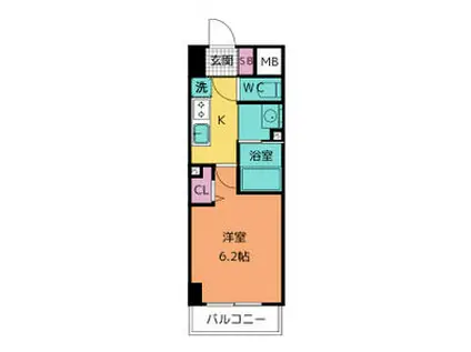 ラグゼナ上前津(1K/8階)の間取り写真