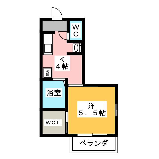 アーバン南が丘(1K/2階)の間取り写真