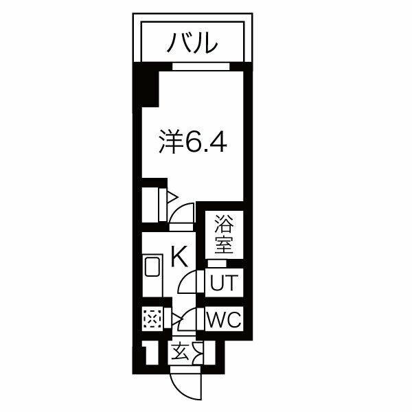 プレミアム大須(1K/11階)の間取り写真