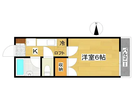 サンプラザ大和II(1K/2階)の間取り写真