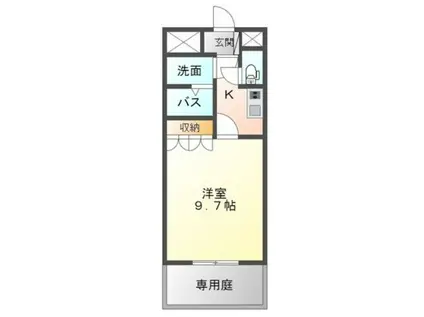 SUNNYHILLS(1K/1階)の間取り写真