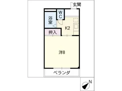 ハイム本星崎(1K/2階)の間取り写真