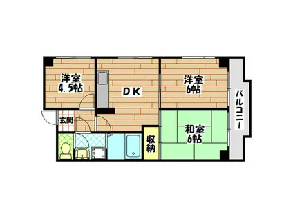 ラフィーネ鶴丸(3DK/5階)の間取り写真