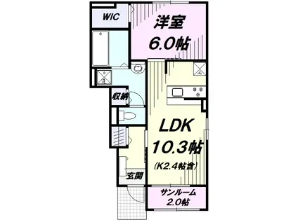 グレイスガーデン(1LDK/1階)の間取り写真