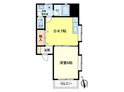 ハイム・エレガンスII(1DK/1階)の間取り写真