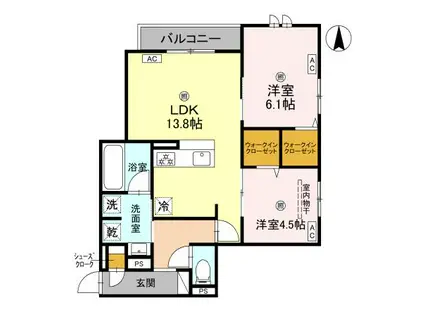 D-ROOM平野区加美東5丁目PJ(2LDK/2階)の間取り写真