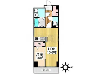 S-FORT北千種(1LDK/6階)の間取り写真