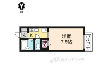 パルティール S棟(1K/1階)の間取り写真