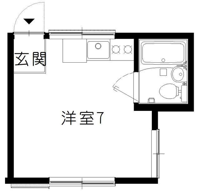 シャネルハイツ(ワンルーム/2階)の間取り写真