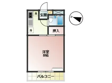 コーポ・モビリエ2号館(1K/3階)の間取り写真