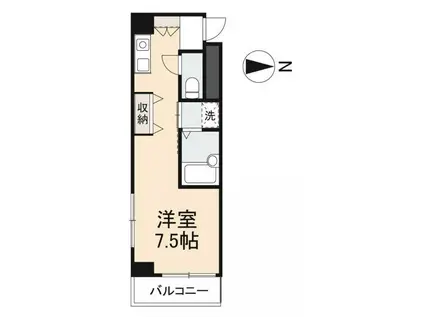 ディアコート栗林(ワンルーム/3階)の間取り写真