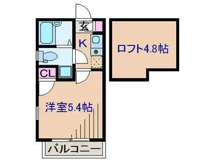 プラナス妙蓮寺(1K/2階)の間取り写真