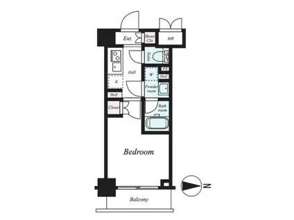 ハーモニーレジデンス武蔵小杉002(1K/3階)の間取り写真